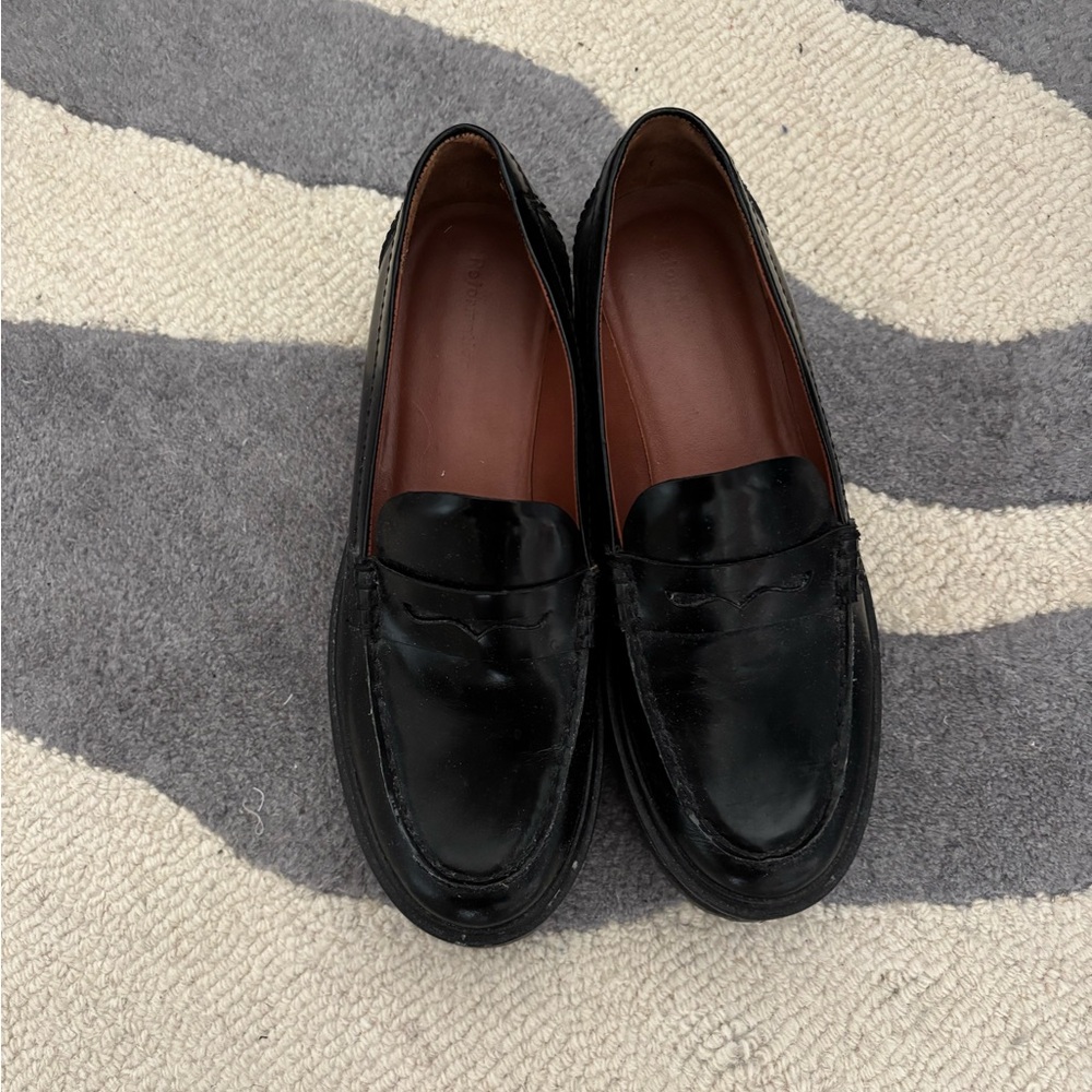 Reformation Black Penny Platform Loafers